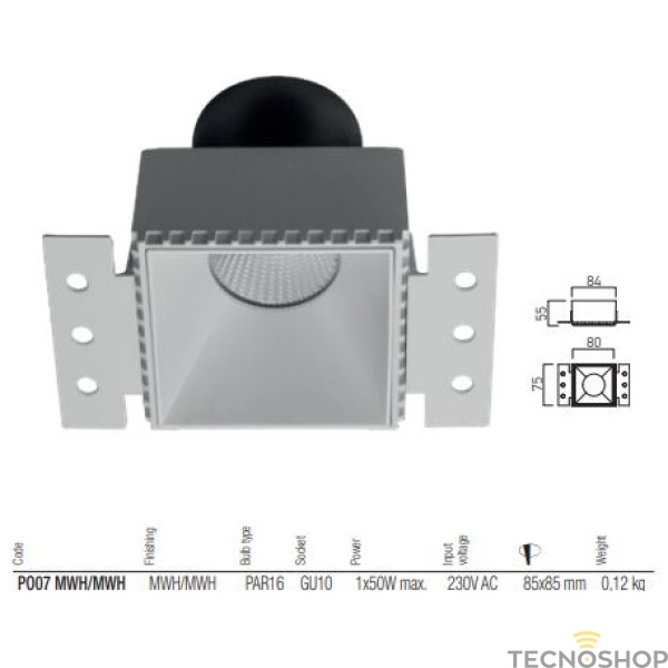 Faretti LED Da Incasso per Cartongesso, 5W Equivalenti a 50W, 230V