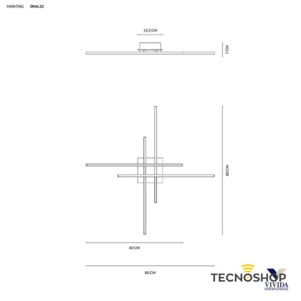 PLAFONE HASHTAG BIANCA 42W 3000K 3780LM - immagine 2