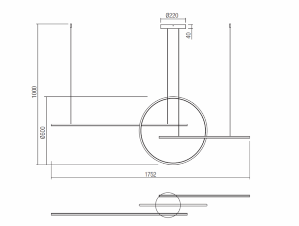 SOSPENSIONE BALANCE 47W 3000K 2865LM 150CM DIMMERABILE - NERA - immagine 4