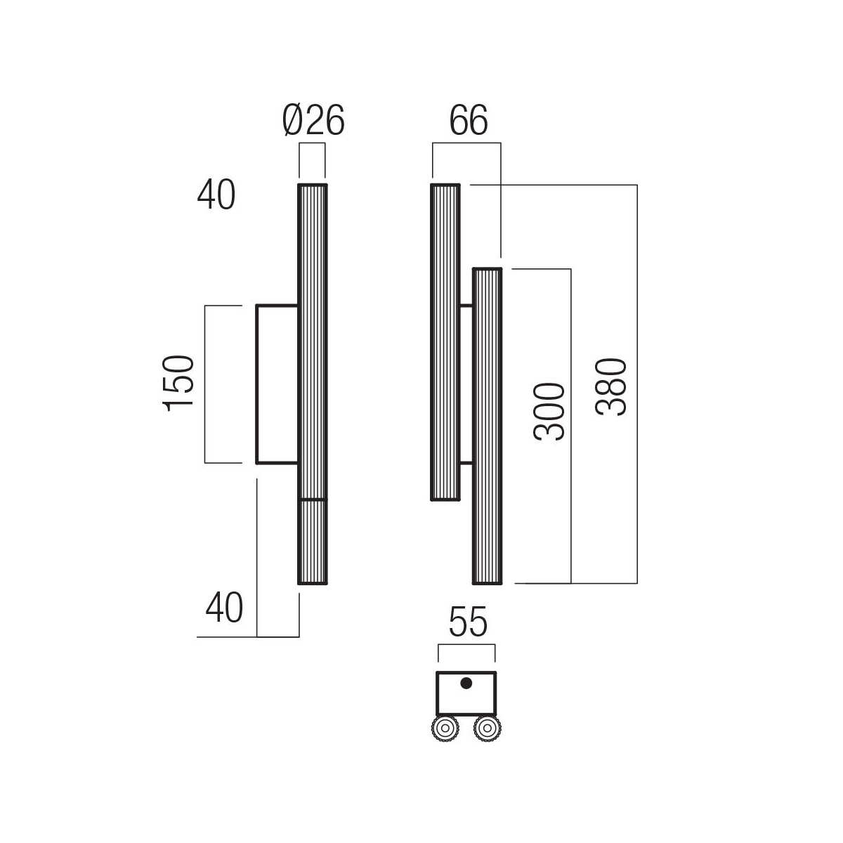 REDO APPLIQUE NIKOS 4x4W 3000K NERO SABBIATO - immagine 2