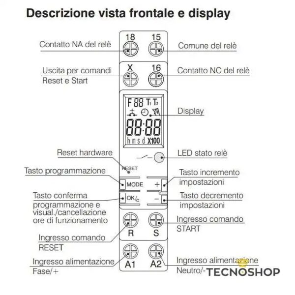 PERRY RELÈ TEMPORIZZATO MULTIFUNZIONE CON DISPLAY - immagine 2