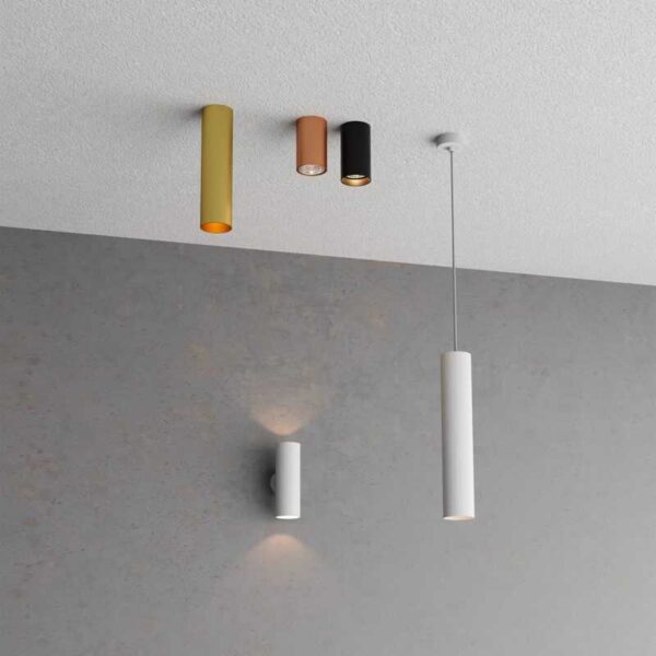 PLAFONE LED "AXIS" ORO OPACO CON PORTALAMPADA GU10 - immagine 3