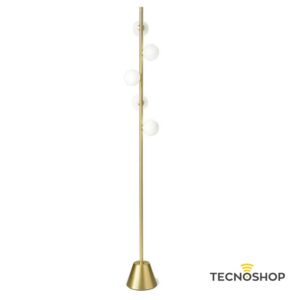 MILOOX PIANTANA "POMÌ" DIMMER 5xG9 H.170cm VETRO OPACO E ORO SPAZZOLATO
