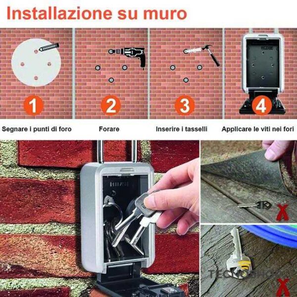 VIGOR CASSETTA PORTACHIAVI CON COMBINAZIONE A 4 CIFRE - immagine 3