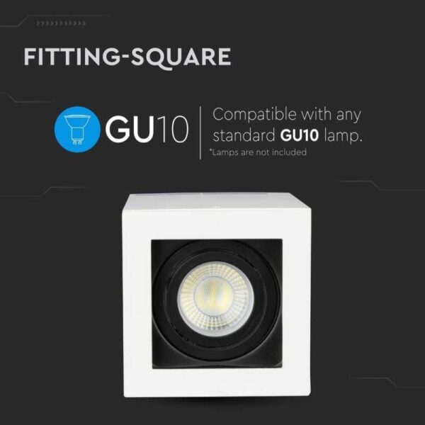 CUBO A SOFFITTO 1xGU10 IN ALLUMINIO BIANCO - immagine 5