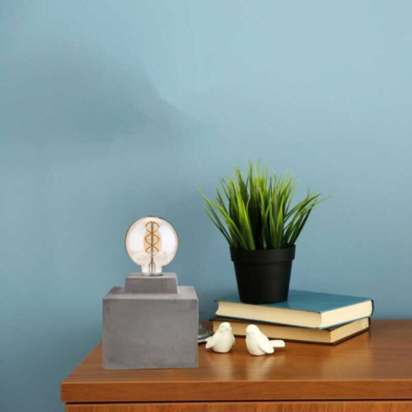 LAMPADA DA TAVOLO IN CEMENTO GRIGIO PER LAMPADE E27 - immagine 2