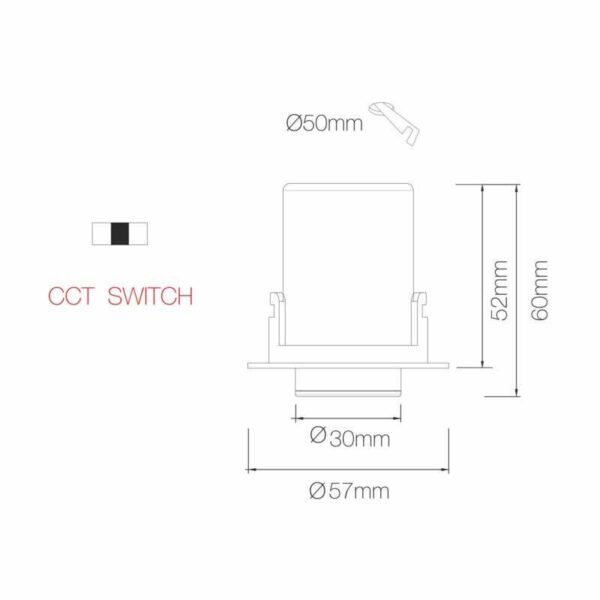 BENEITO FARETTO LED "NANO OXO" 4W Ø 50mm TRICOLOR NERO - immagine 4