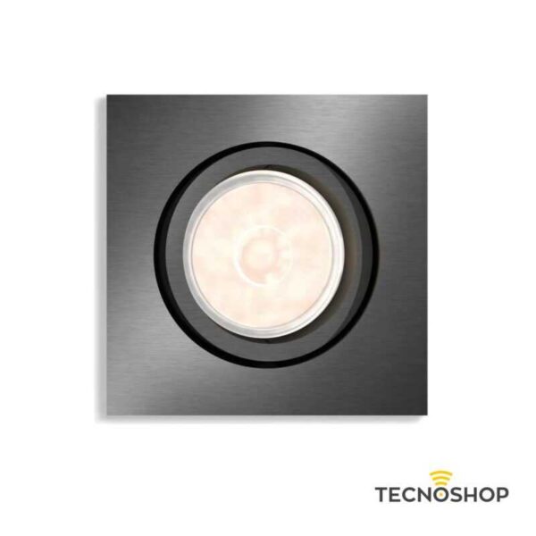 PHILIPS FARETTO ORIENTABILE QUADRATO GRIGIO SATINATO CON PORTALAMPADA GU10 - immagine 3