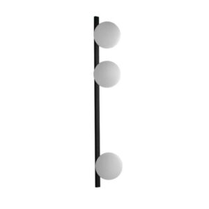 INTEC APPLIQUE "ENOIRE" NERO OPACO CON 3 SFERE E14 IN VETRO SATINATO