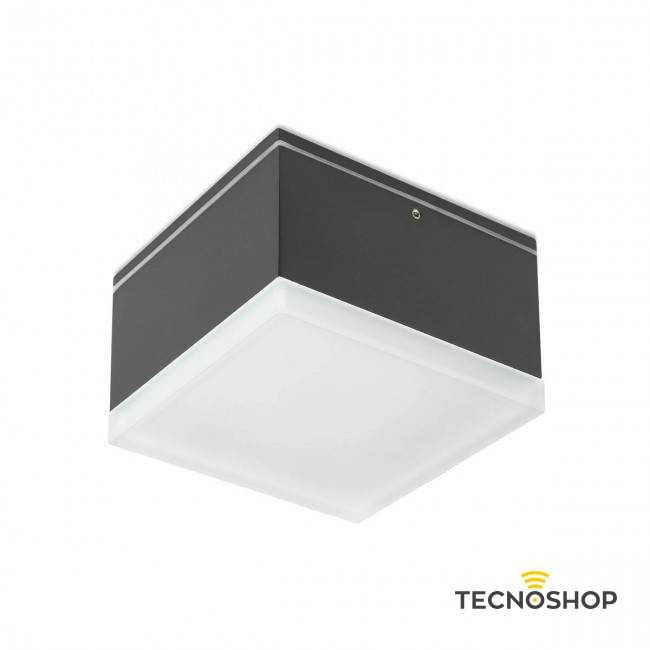 PLAFONE LED "AKRON" GRIGIO 9W 3000K IP65 QUADRATO