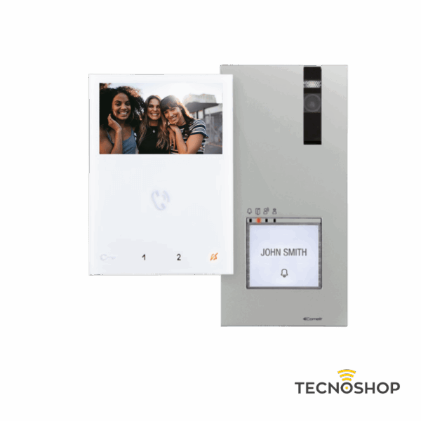 COMELIT KIT VIDEOCITOFONICO QUADRA E MINI VIVAVOCE 4,3 POLLICI 2 FILI