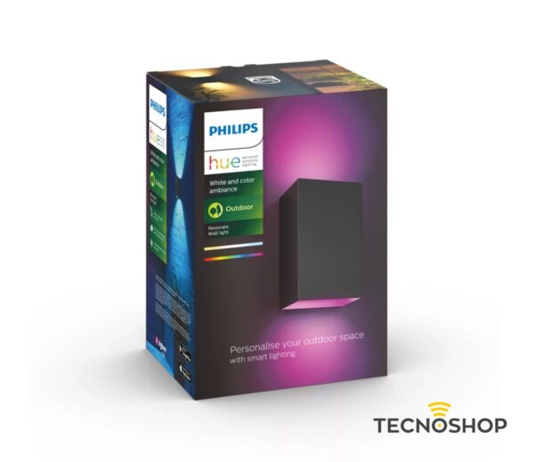 PHILIPS HUE LAMPADA DA PARETE NERA PER ESTERNO RESONATE - immagine 6