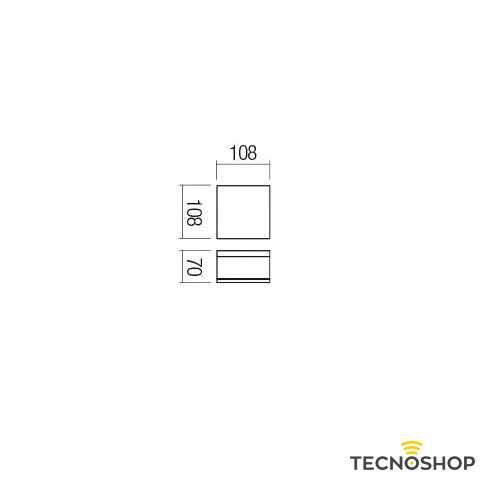 PLAFONE LED "AKRON" GRIGIO 9W 3000K IP65 QUADRATO - immagine 3