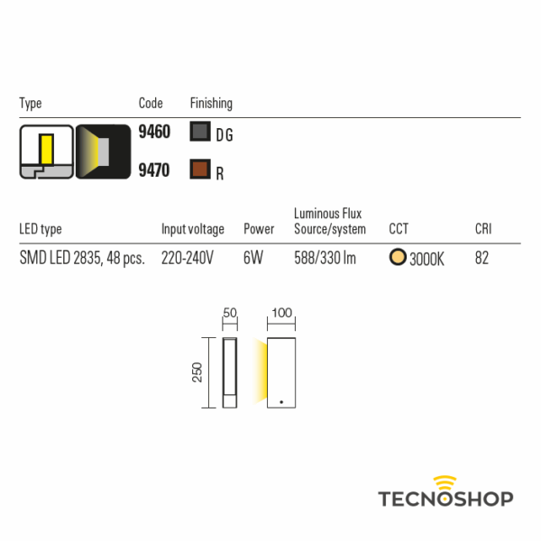 REDO PALETTO LED "TWIN" MONOEMISSIONE H=25cm 6W 3000K GRIGIO - immagine 3