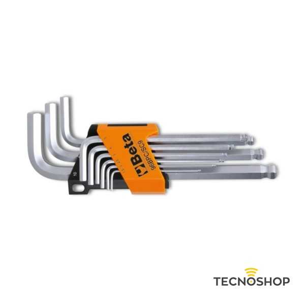 BETA SERIE 9 CHIAVI MASCHIO ESAGONALI PIEGATE CON PUNTA SFERICA