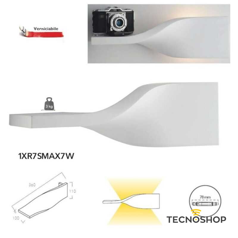 INTEC APPLIQUE IN GESSO BIEMISSIONE "PIROETTE" 36cm R7S - immagine 4