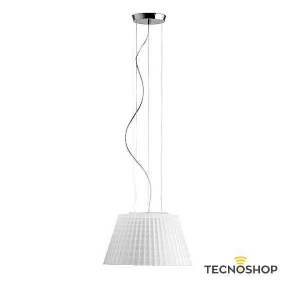 FABBIAN SOSPENSIONE "FLOW" 1xE27 D.45mm CON DIFFUSORE IN VETRO BIANCO