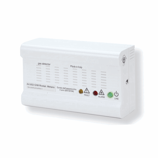 GECA RILEVATORE GAS METANO GAMMA 652-O/M CON ALLARME OTTICO/ACUSTICO E COMANDO RELÈ