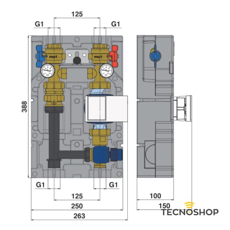 MUT GRUPPO DI RILANCIO DIRETTO DA 1" CON VALVOLA MISCELATRICE - immagine 2