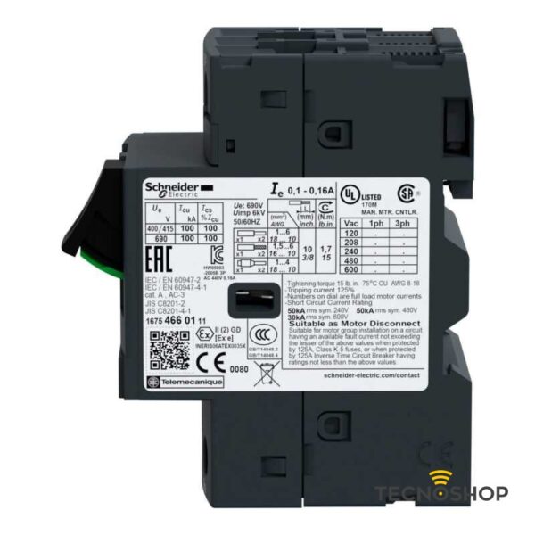 SCHNEIDER INTERRUTTORE AUTOMATICO MAGNETOTERMICO "GV2ME" 3P CON REGOLAZIONE 24-32 A - immagine 2