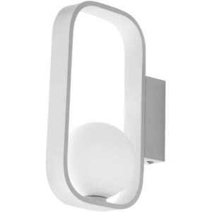 INTEC APPLIQUE "ROXY" 1xG9 IN ALLUMINIO BIANCO E VETRO SATINATO