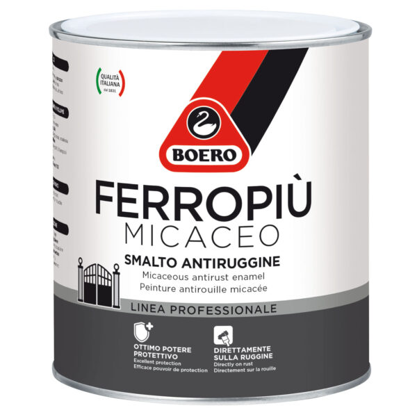 BOERO FERROPIÙ MICACEO SMALTO ANTIRUGGINE GRIGIO CHIARO GRANA GROSSA 0,75 LT