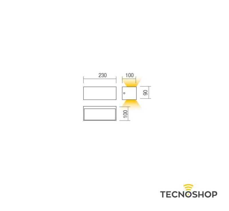 APPLIQUE LAMPRIS LED UP/DOWN 13W 1290/770LM 3000K IP65 GRIGIO - immagine 3