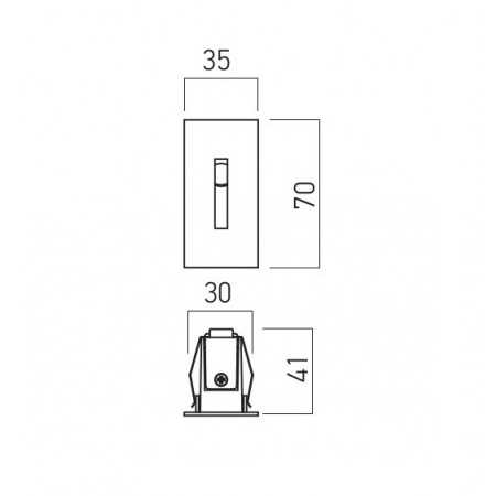 REDO SEGNAPASSO DA INCASSO "XSIGN" BIANCO 3W 3000K CON ALIMENTATORE E CASSAFORMA - immagine 3