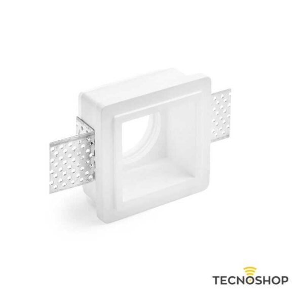 SFORZIN INCASSO QUADRATO IN GESSO "SIRIS" CON PORTALAMPADA GU10 - immagine 2