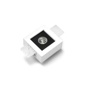 SFORZIN FARETTO LED INCASSO GESSO "SAMO" CON INTERNO NERO 1 LUCE 3W 3000K 255LM
