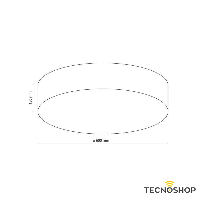 TK LIGHTING PLAFONE IN LINO RONDO 4xE27 D.60cm TORTORA - immagine 2