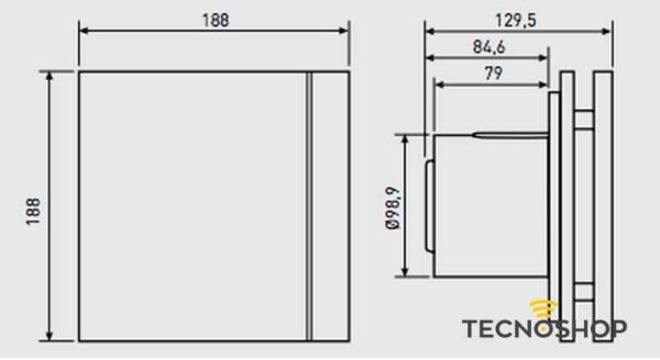 S&P SILENT-100 CHZ ASPIRATORE ELICOIDALE DA BAGNO TEMPORIZZATORE + IGROSTATO - immagine 2