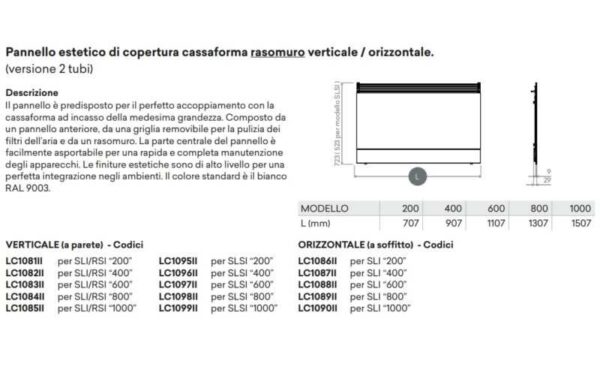 INNOVA PANNELLO ESTETICO ORIZONTALE RASOMURO PER SLI 400 - immagine 3