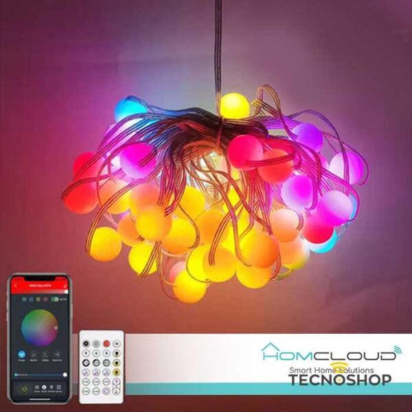 HOMCLOUD CATENARIA 10mt SMART WI-FI + BLUETOOTH CON 66 SFERE IP65