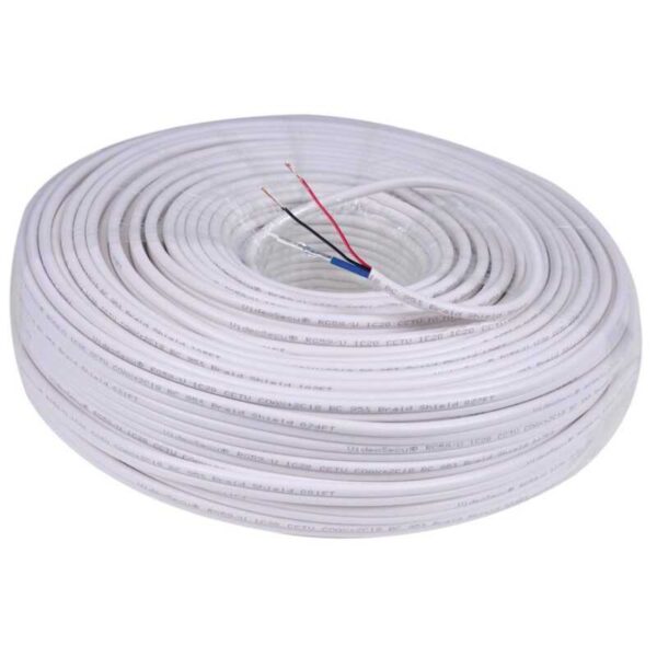 CAVO COMPOSITO 2 X 0.50 + MINI RG 59 PER TVCC HD BIANCO MATASSA 100 MT - immagine 3