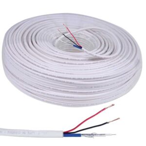 CAVO COMPOSITO 2 X 0.50 + MINI RG 59 PER TVCC HD BIANCO MATASSA 100 MT