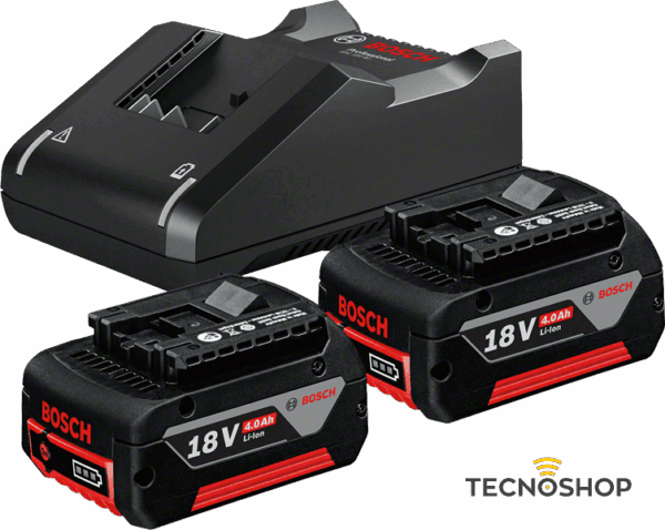BOSCH KIT 2 BATTERIE GBA 4,0Ah LITIO+ CARICABATTERIE GAL 18V-40