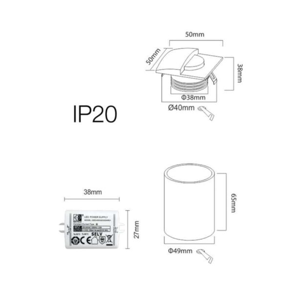 BENEITO SEGNAPASSO LED "GROW" TONDO 4W 3000K IP54 BIANCO - immagine 3