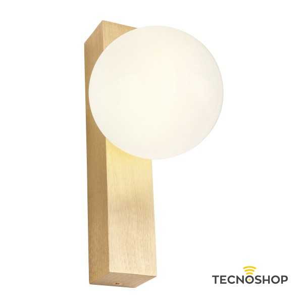 REDO APPLIQUE GOJI 1XG9 ORO SPAZZOLATO E SFERA IN VETRO BIANCA