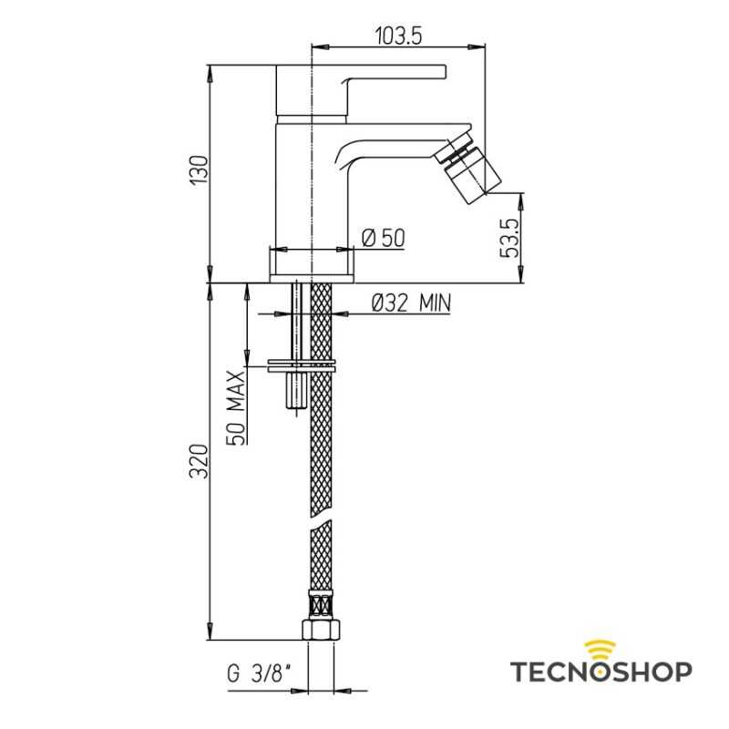 PAINI MONOCOMANDO BIDET "HORNET" CROMATO CON PILETTA DA 1"1/4 - immagine 2