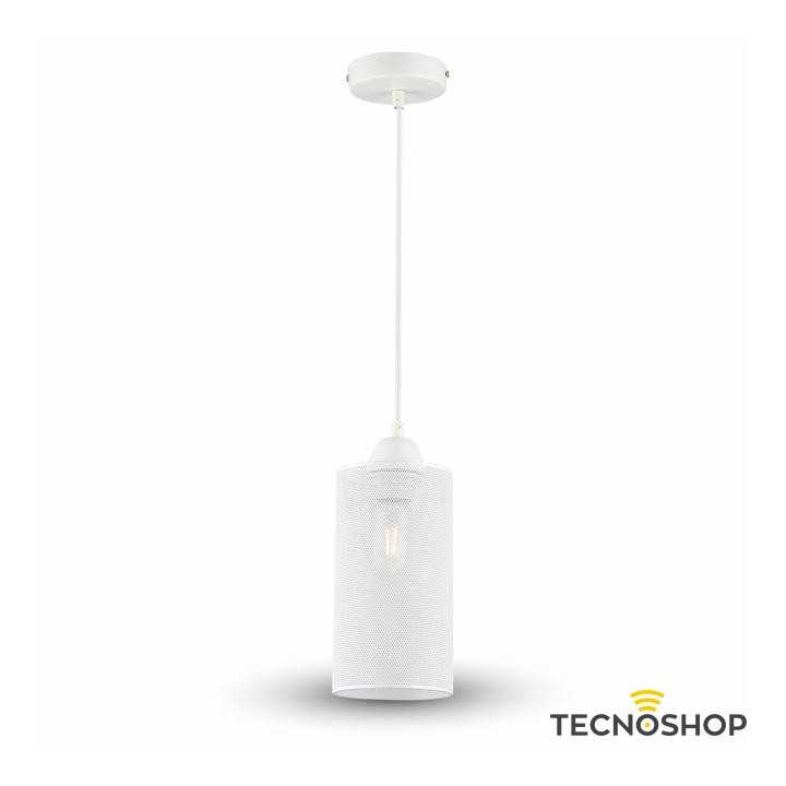 SOSPENSIONE BIANCA OPACA CON PORTALAMPADA E27