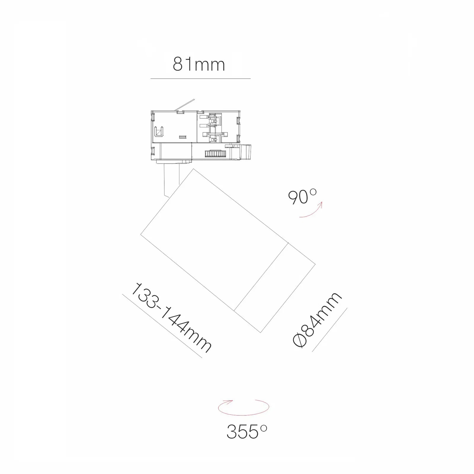 BENEITO PROIETTORE CROWN PER BINARIO TRIFASE 25W TRICOLOR BIANCO - immagine 2