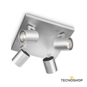 PHILIPS APPLIQUE "RUNNER" CON SPOT ORIENTABILI 4xGU10 ALLUMINIO