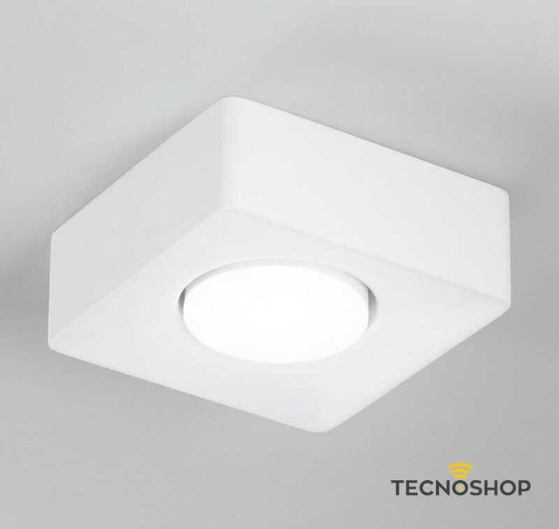 INTEC PLAFONE QUADRATO "ATHEN" 1xGX53 IN GESSO BIANCO