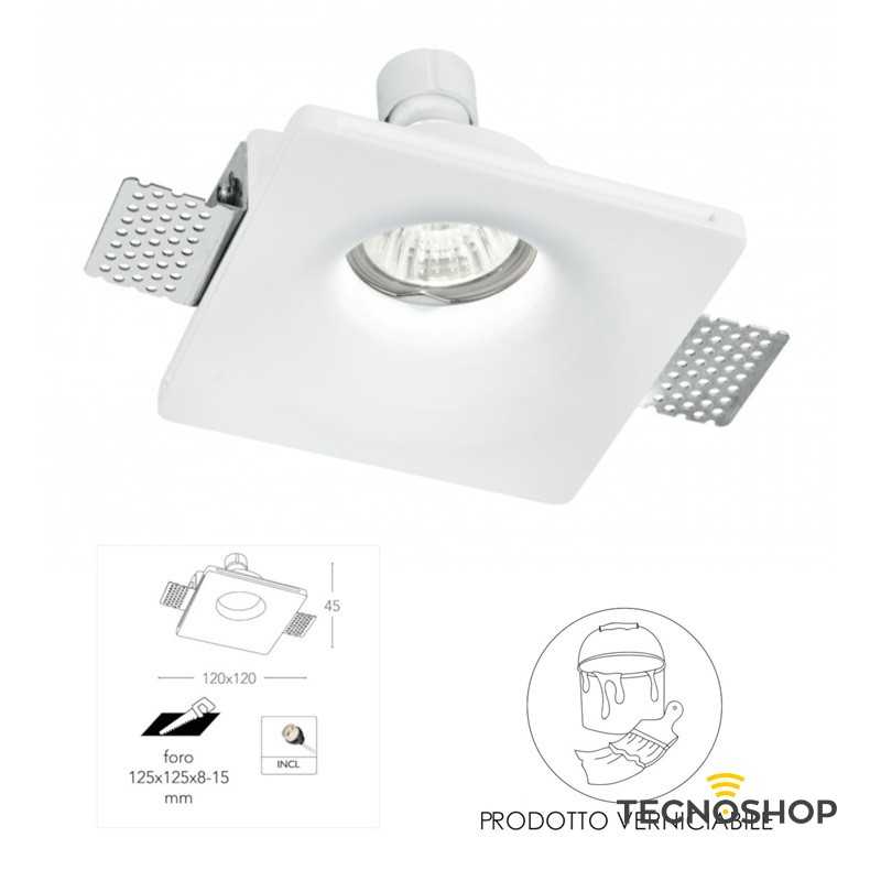 INTEC FARETTO INCASSO QUADRATO "INC-SENSO-1" IN GESSO 1XGU10 - immagine 2