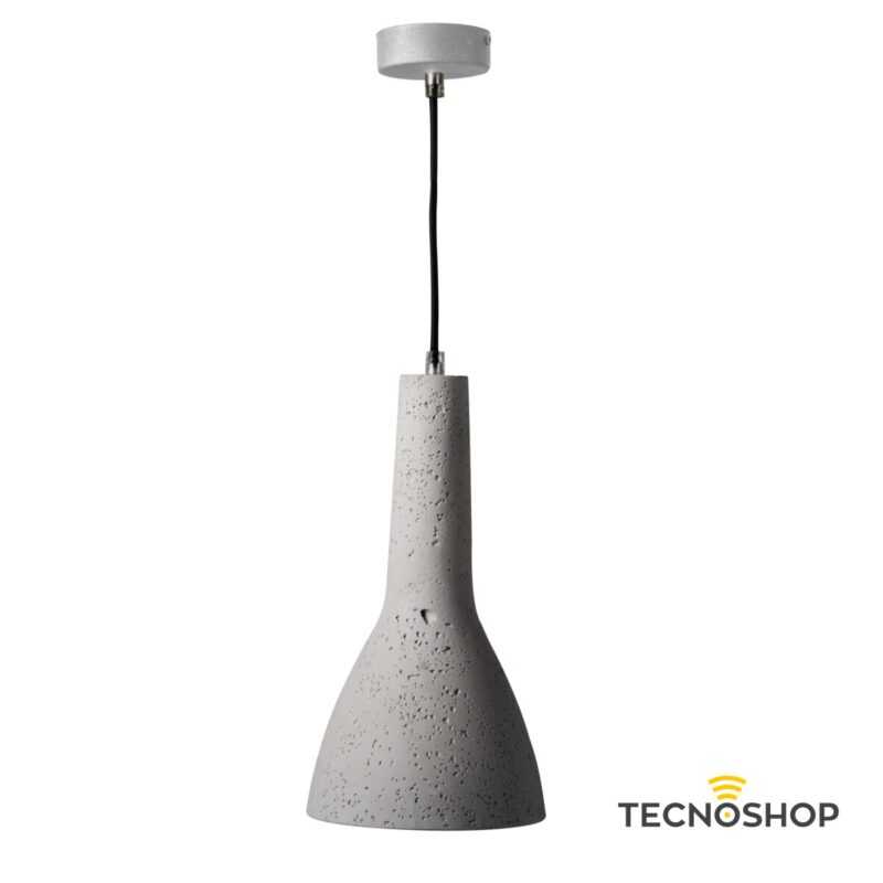 SOSPENSIONE IN CEMENTO GRIGIO D.20mm CON PORTALAMPADA E27
