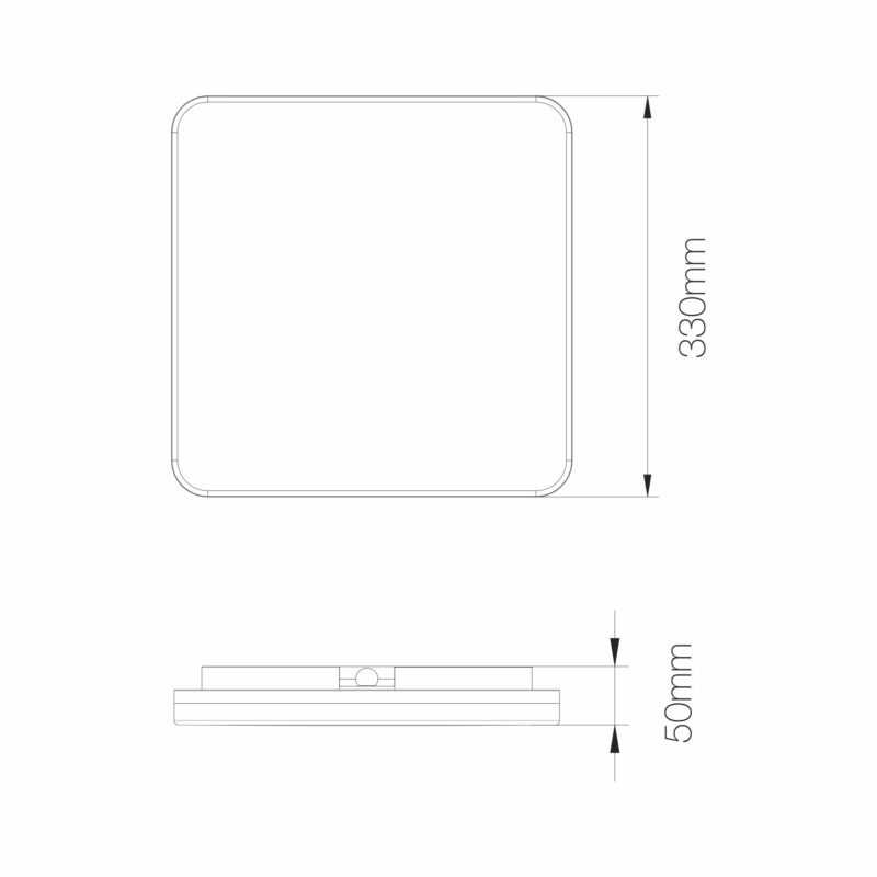 BENEITO PLAFONIERA "KORA" QUADRATA 25W 3000LM TRICOLOR IP54 - immagine 2