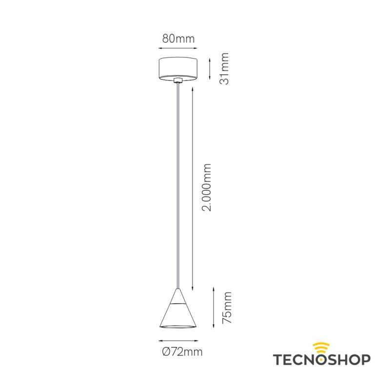 BENEITO SOSPENSIONE LED "ZOE" 7W 3000K 38° BIANCA - immagine 4