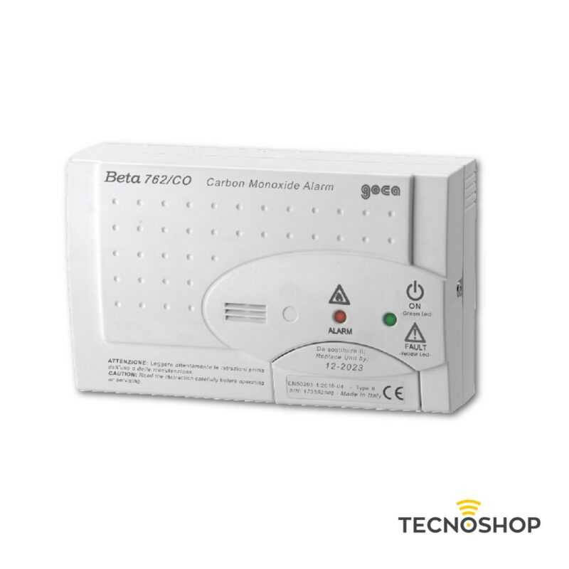 GECA RILEVATORE FUGHE MONOSSIDO DI CARBONIO "BETA 762/CO" A BATTERIA