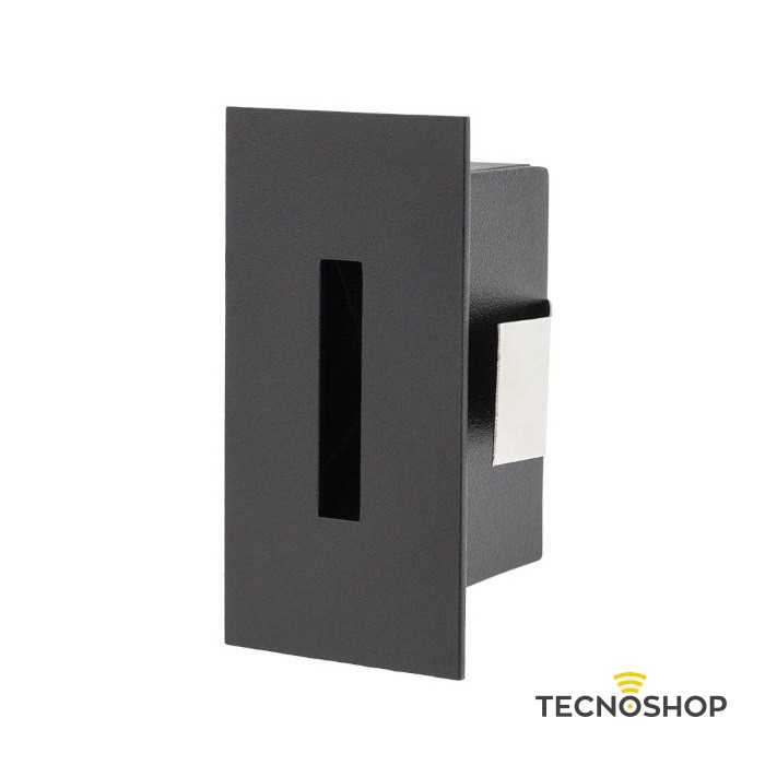 REDO SEGNAPASSO DA INCASSO "XSIGN" NERO 3W 3000K CON ALIMENTATORE E CASSAFORMA